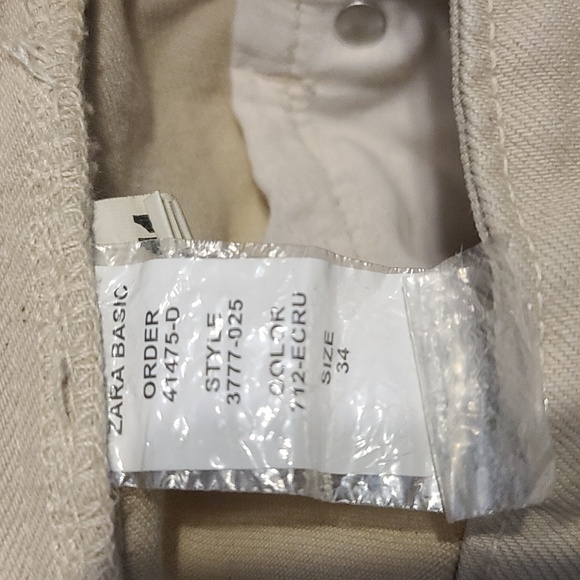 ZARA Basic Women's Khaki High-rise Cotton Pants (Sz 2) - Picture 6 of 10